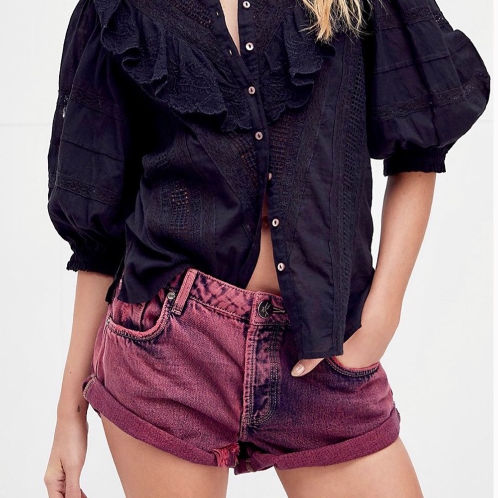Rare one teaspoon pistola Acid wash shorties